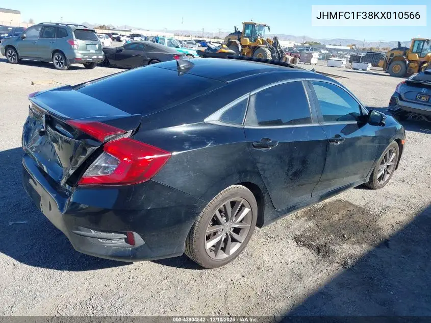 JHMFC1F38KX010566 2019 Honda Civic Ex