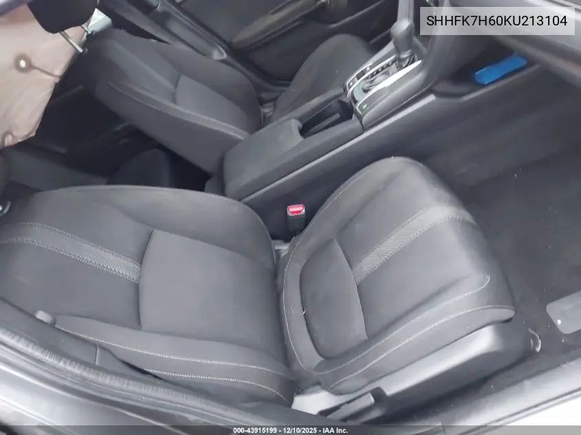 SHHFK7H60KU213104 2019 Honda Civic Ex