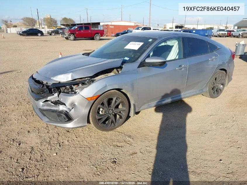 19XFC2F86KE040457 2019 Honda Civic Sport