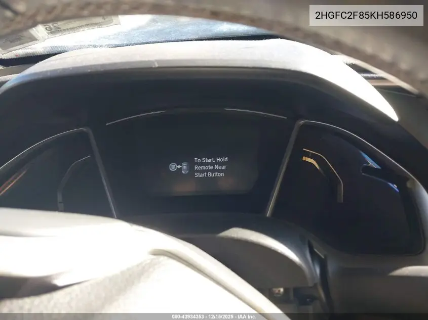 2HGFC2F85KH586950 2019 Honda Civic Sport