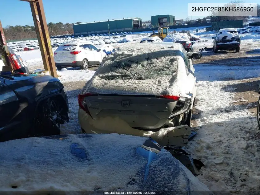 2HGFC2F85KH586950 2019 Honda Civic Sport