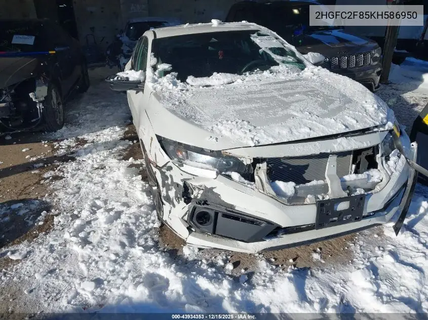 2HGFC2F85KH586950 2019 Honda Civic Sport