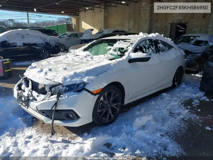 2HGFC2F85KH586950 2019 Honda Civic Sport