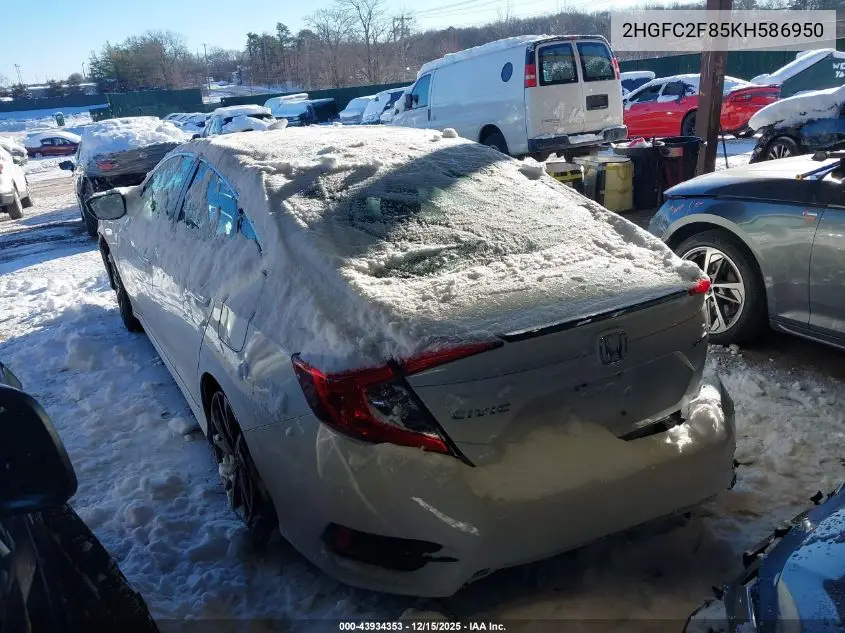 2HGFC2F85KH586950 2019 Honda Civic Sport