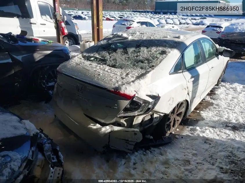 2HGFC2F85KH586950 2019 Honda Civic Sport