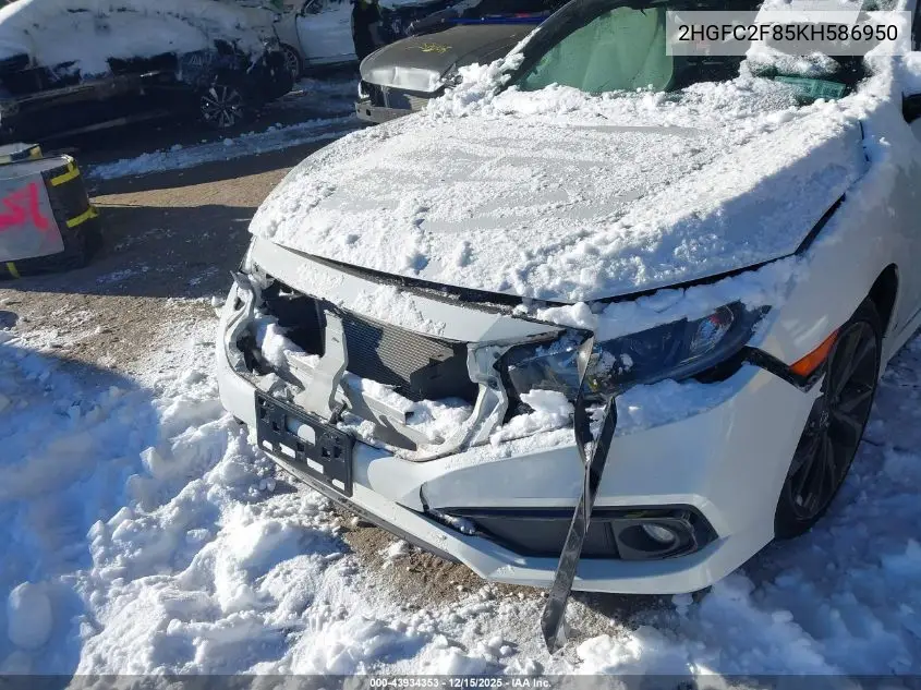 2HGFC2F85KH586950 2019 Honda Civic Sport