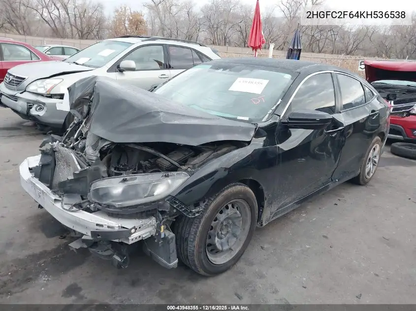 2HGFC2F64KH536538 2019 Honda Civic Lx