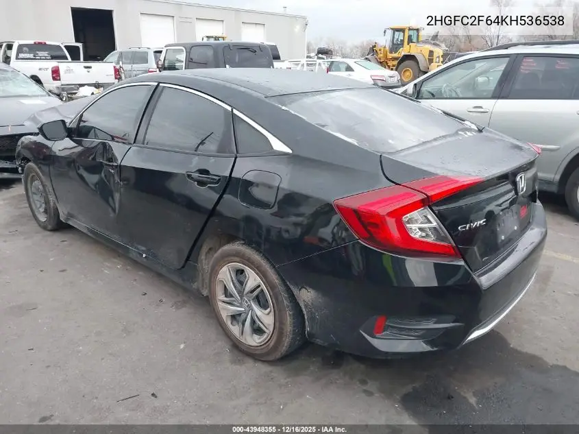 2HGFC2F64KH536538 2019 Honda Civic Lx