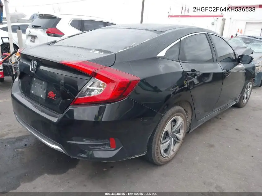 2HGFC2F64KH536538 2019 Honda Civic Lx