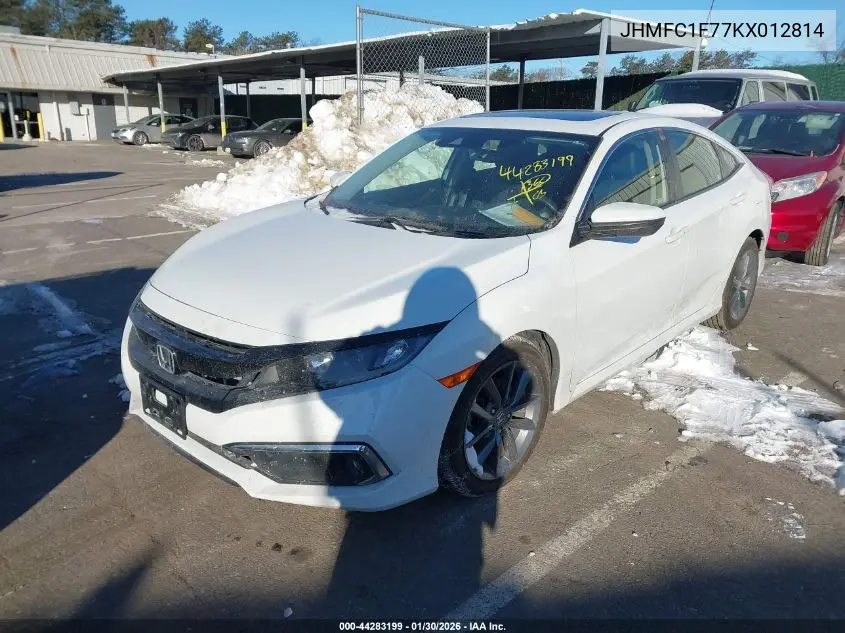 JHMFC1F77KX012814 2019 Honda Civic Ex-L