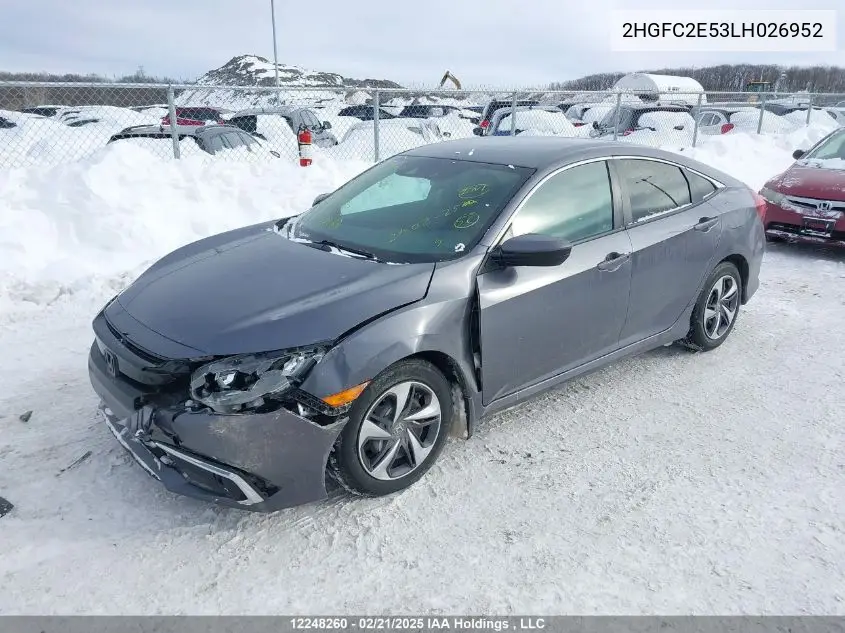 2HGFC2E53LH026952 2020 Honda Civic