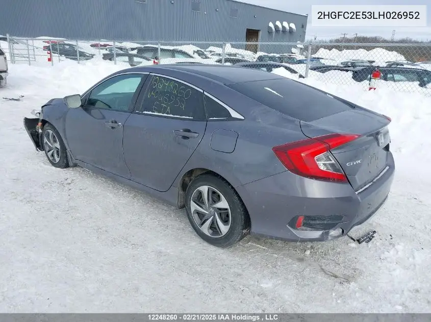 2HGFC2E53LH026952 2020 Honda Civic