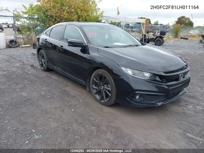 2HGFC2F81LH011164 2020 Honda Civic Sport