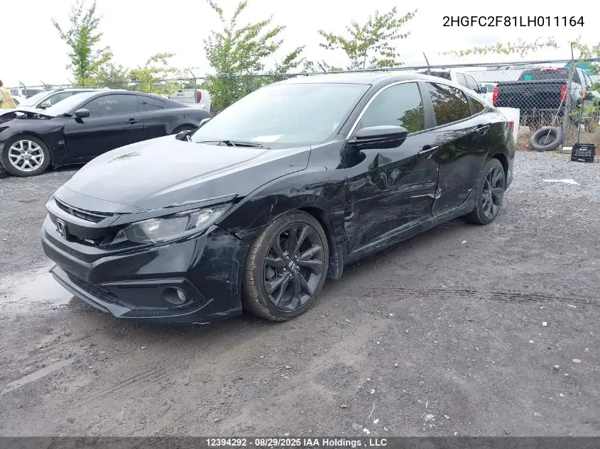 2HGFC2F81LH011164 2020 Honda Civic Sport