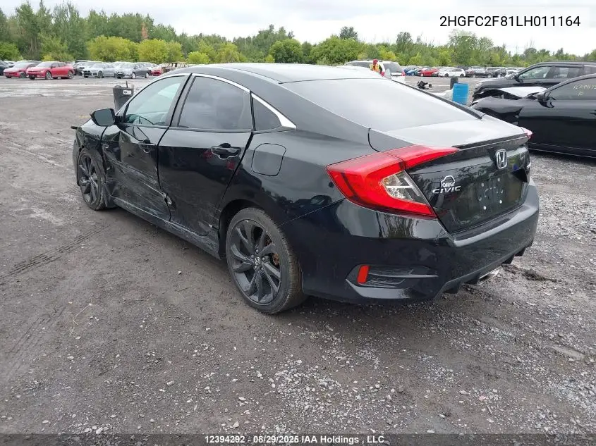 2HGFC2F81LH011164 2020 Honda Civic Sport