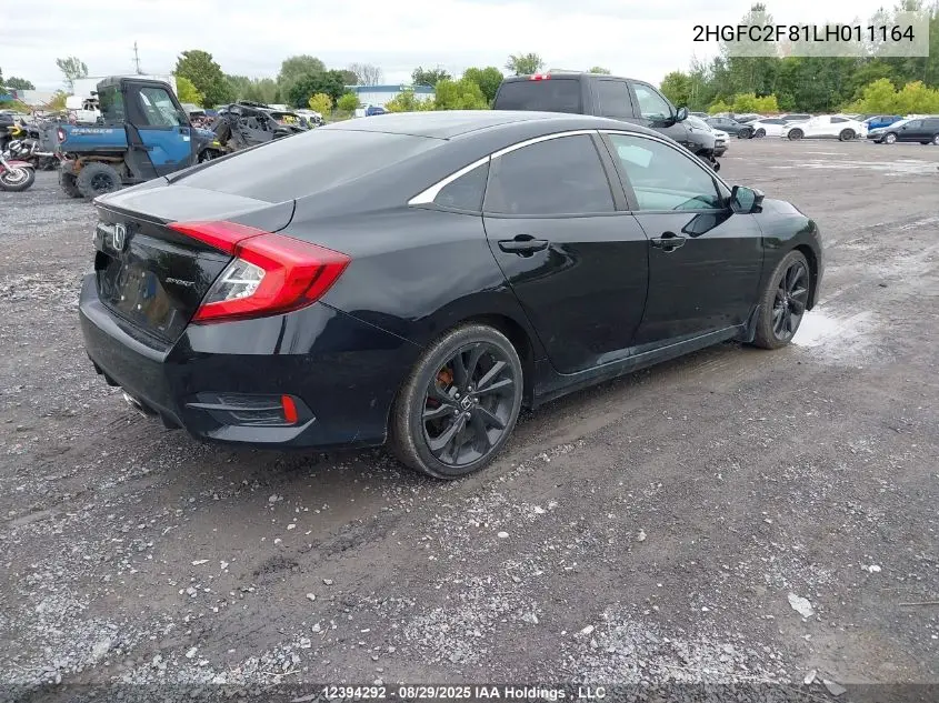 2HGFC2F81LH011164 2020 Honda Civic Sport