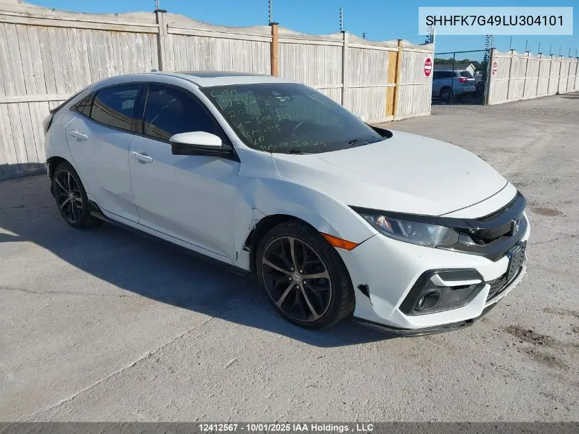 SHHFK7G49LU304101 2020 Honda Civic Sport