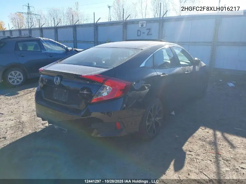 2HGFC2F8XLH016217 2020 Honda Civic Sport