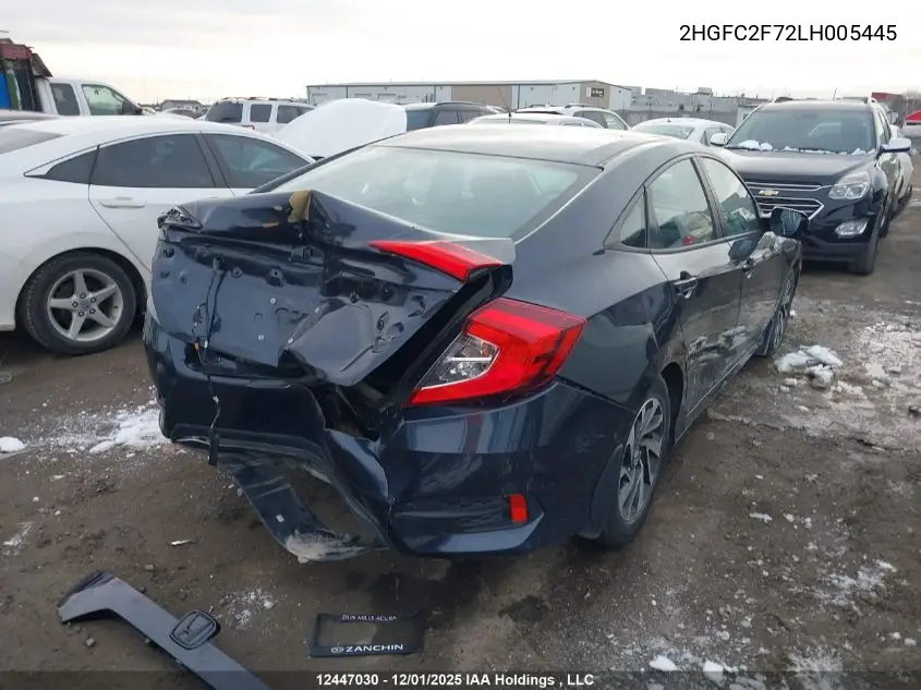 2HGFC2F72LH005445 2020 Honda Civic Ex 4Dr