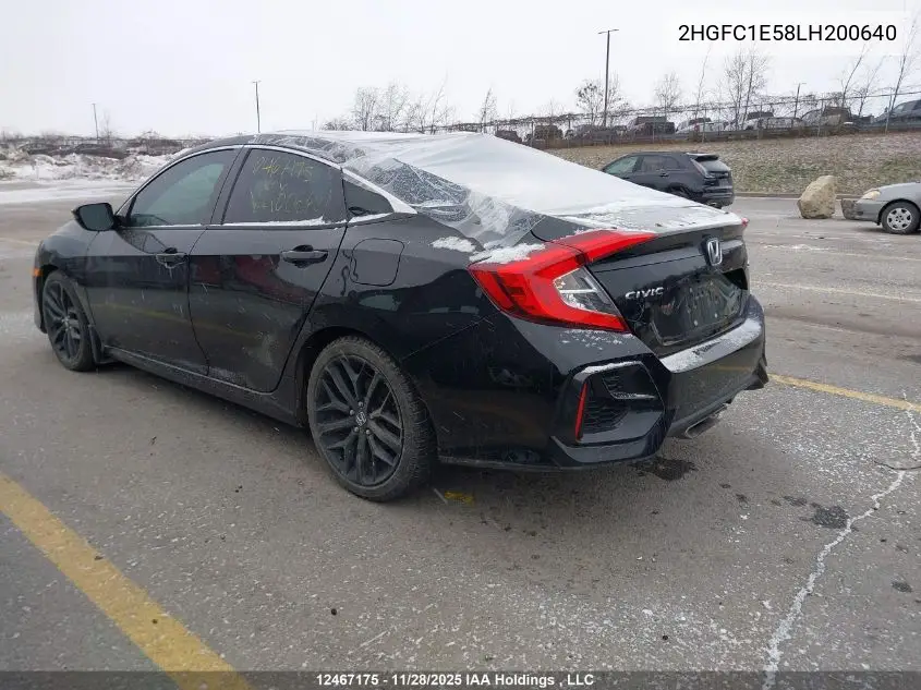 2HGFC1E58LH200640 2020 Honda Civic