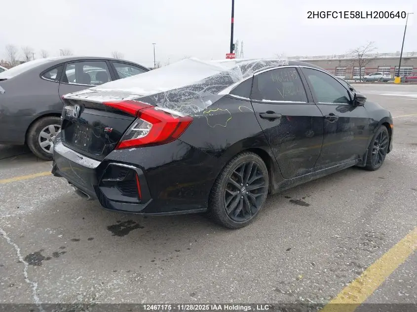 2HGFC1E58LH200640 2020 Honda Civic