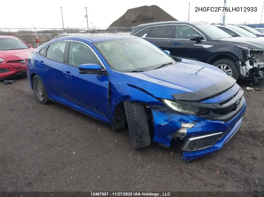 2HGFC2F76LH012933 2020 Honda Civic