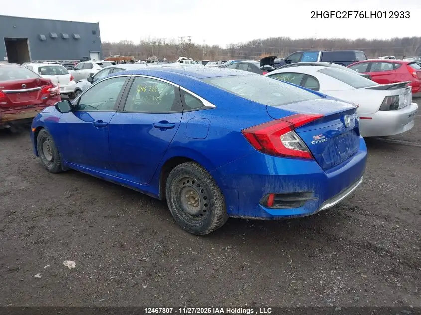 2HGFC2F76LH012933 2020 Honda Civic