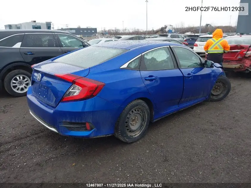 2HGFC2F76LH012933 2020 Honda Civic
