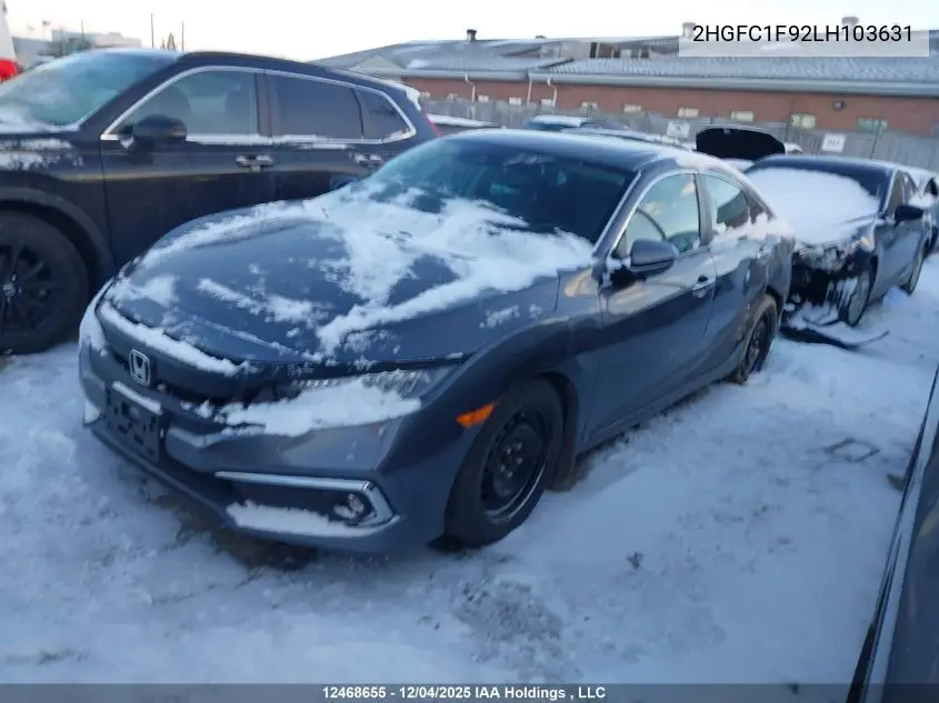 2HGFC1F92LH103631 2020 Honda Civic