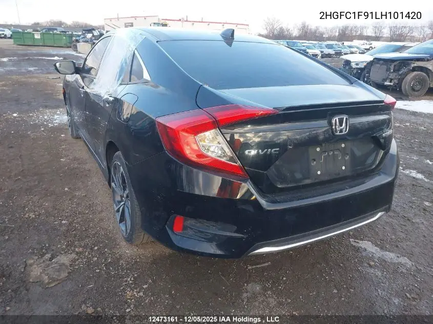 2HGFC1F91LH101420 2020 Honda Civic Touring