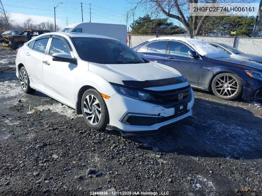 2HGFC2F74LH006161 2020 Honda Civic Ex