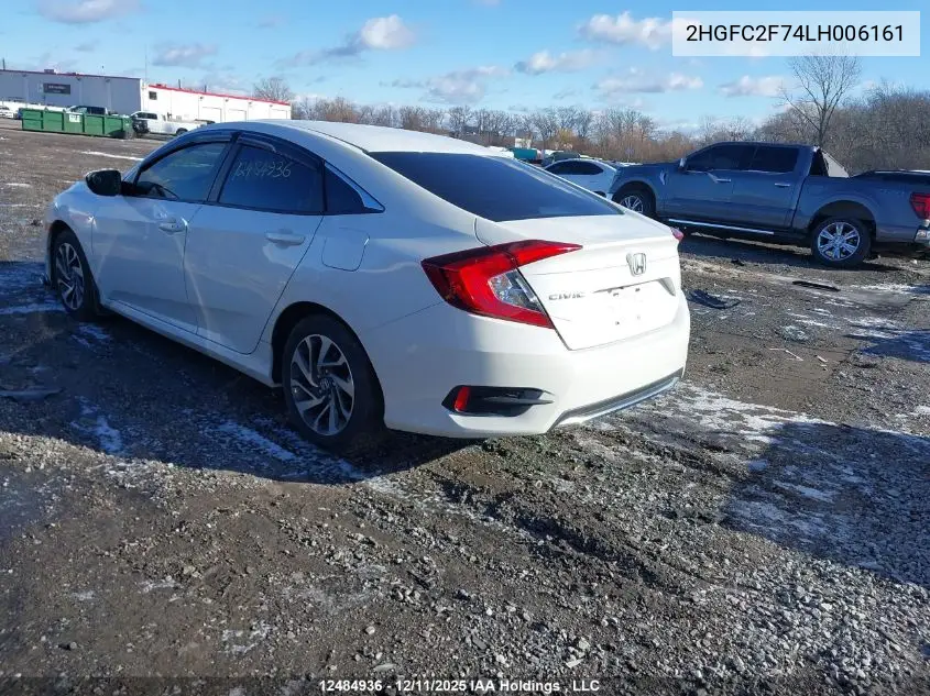 2HGFC2F74LH006161 2020 Honda Civic Ex