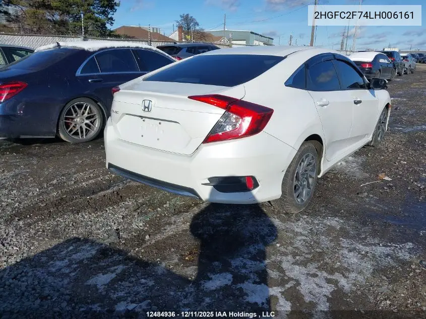 2HGFC2F74LH006161 2020 Honda Civic Ex