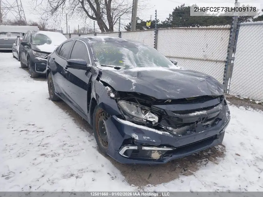 2HGFC2F73LH009178 2020 Honda Civic Ex