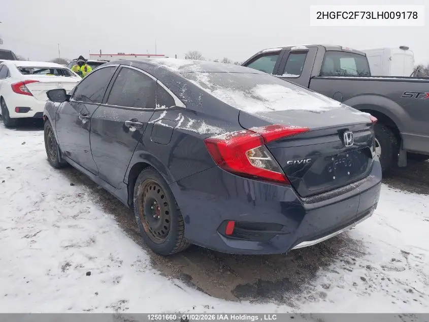 2HGFC2F73LH009178 2020 Honda Civic Ex