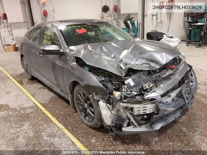 2HGFC2F79LH033629 2020 Honda Civic Ex