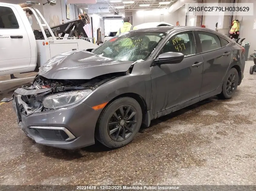 2HGFC2F79LH033629 2020 Honda Civic Ex