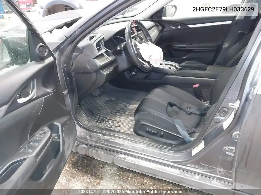 2HGFC2F79LH033629 2020 Honda Civic Ex