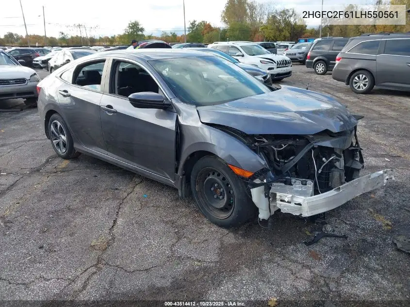 2HGFC2F61LH550561 2020 Honda Civic Lx