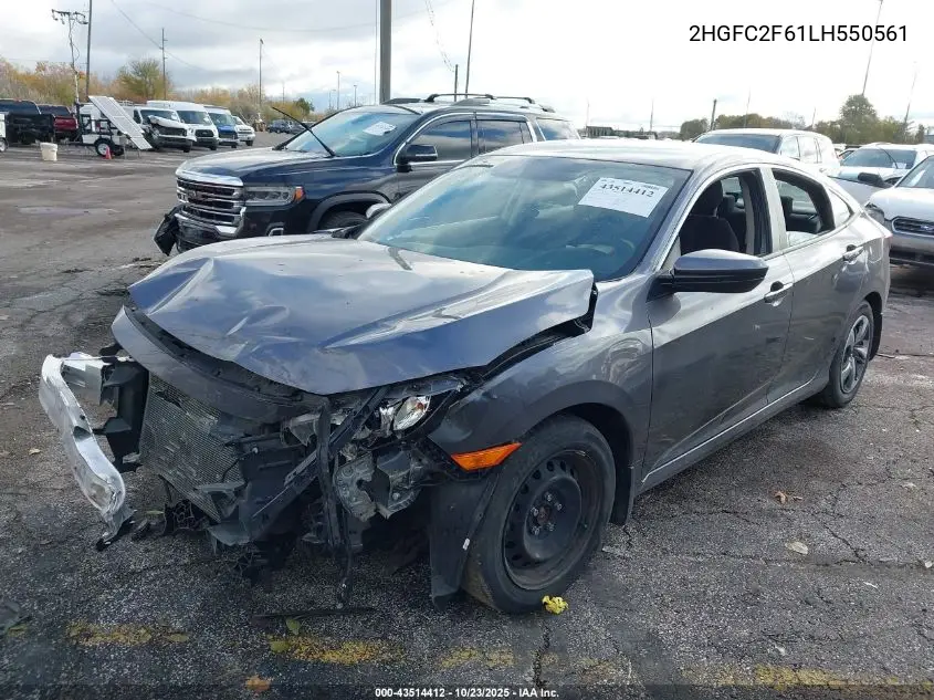 2HGFC2F61LH550561 2020 Honda Civic Lx