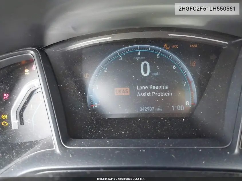 2HGFC2F61LH550561 2020 Honda Civic Lx