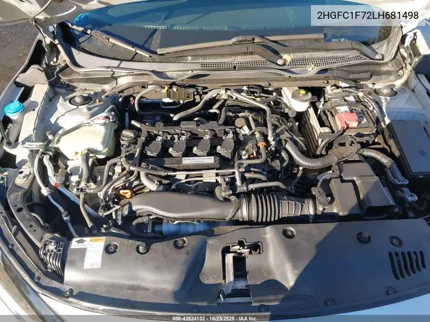 2HGFC1F72LH681498 2020 Honda Civic Ex-L