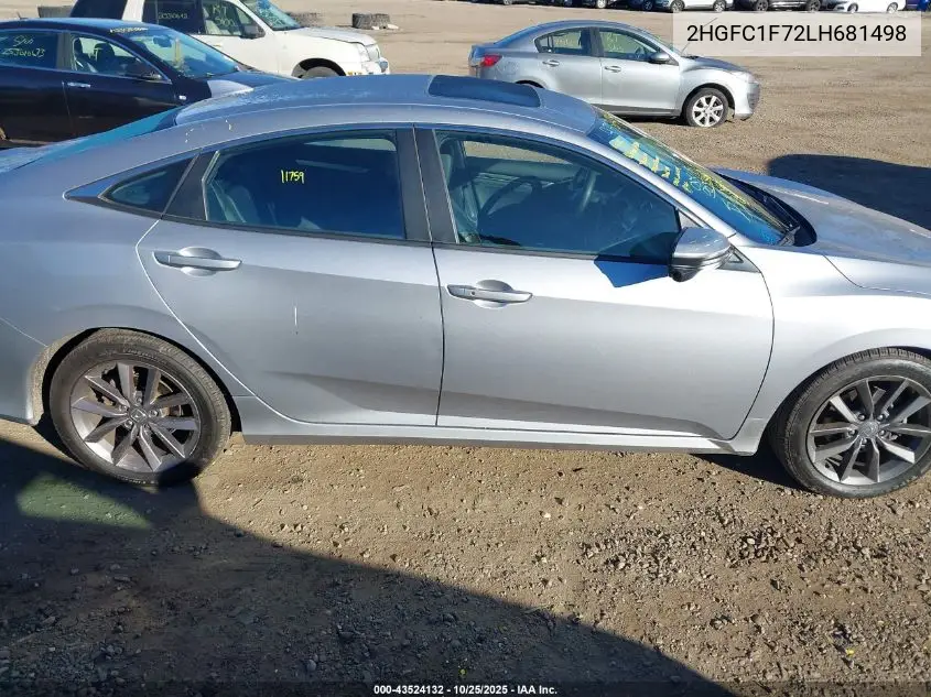 2HGFC1F72LH681498 2020 Honda Civic Ex-L