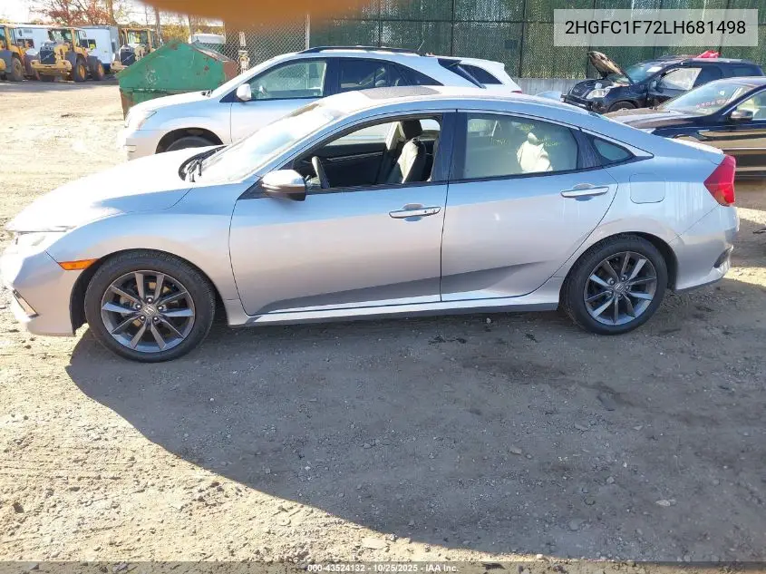 2HGFC1F72LH681498 2020 Honda Civic Ex-L