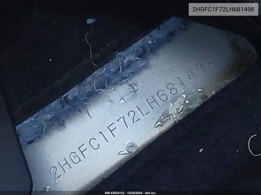 2HGFC1F72LH681498 2020 Honda Civic Ex-L