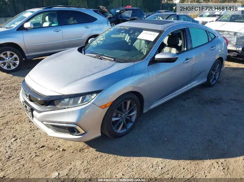 2HGFC1F72LH681498 2020 Honda Civic Ex-L