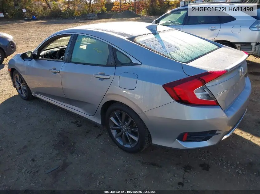 2HGFC1F72LH681498 2020 Honda Civic Ex-L