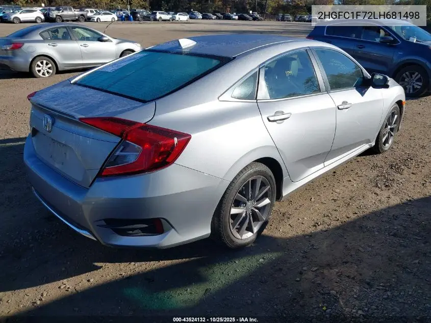 2HGFC1F72LH681498 2020 Honda Civic Ex-L