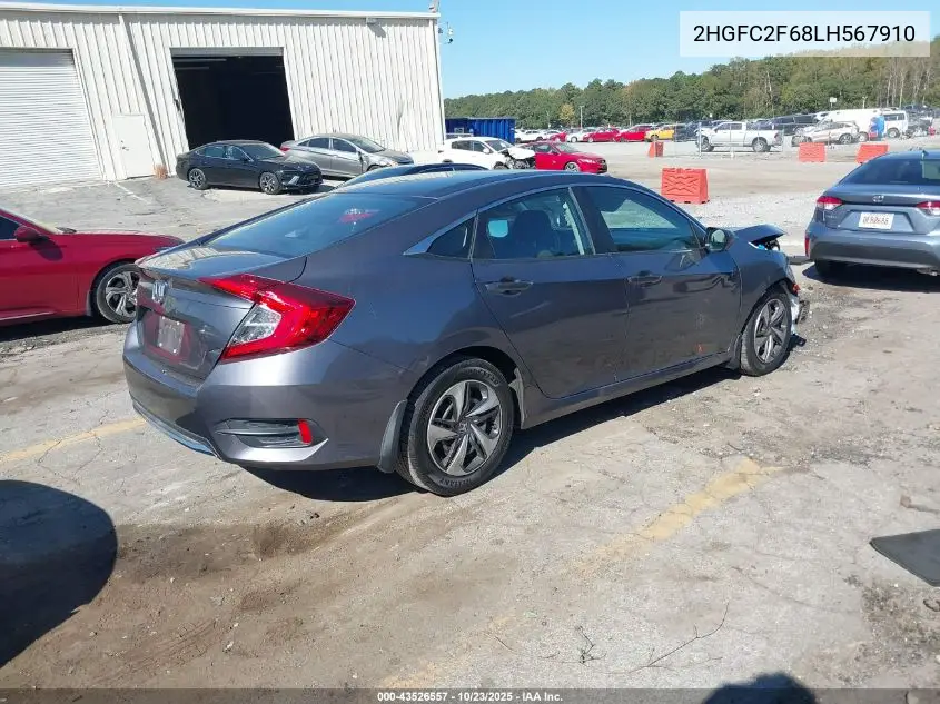 2HGFC2F68LH567910 2020 Honda Civic Lx