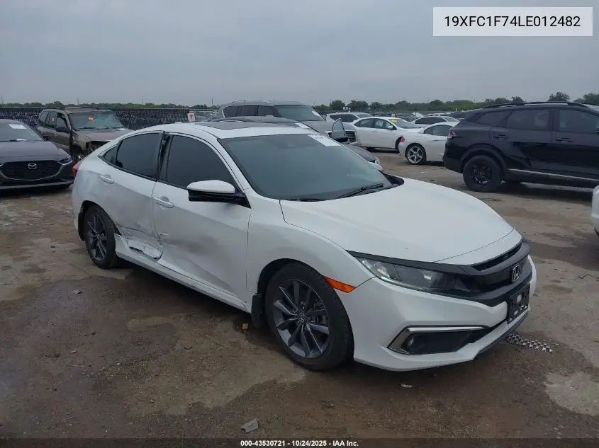 19XFC1F74LE012482 2020 Honda Civic Ex-L